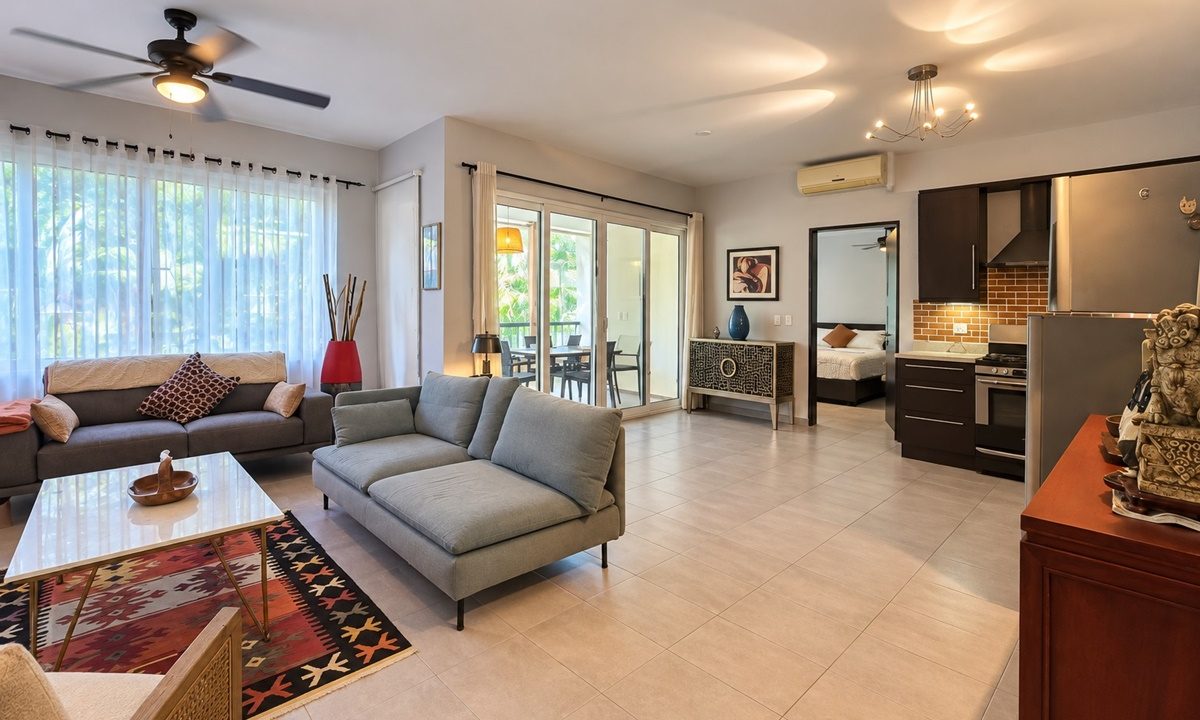 Bright Tropical Apartment Living Space