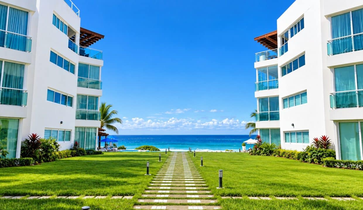 Symmetrical Tropical Resort Pathway