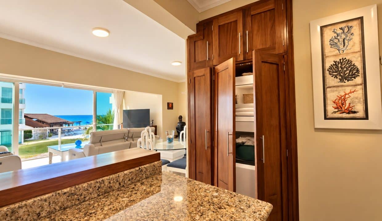Warm Coastal Apartment Interior with Ocean Views